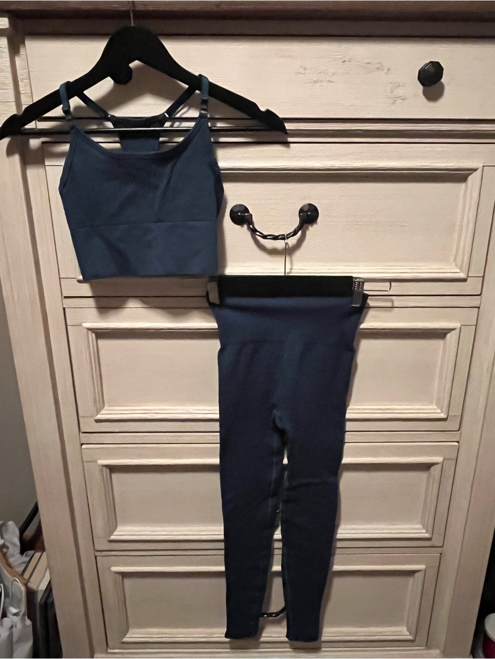 Teal Seamless Ribbed High-Waist Leggings & Sports Bra